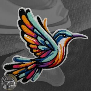 Multicolor Colorful Hummingbird Iron On Patch